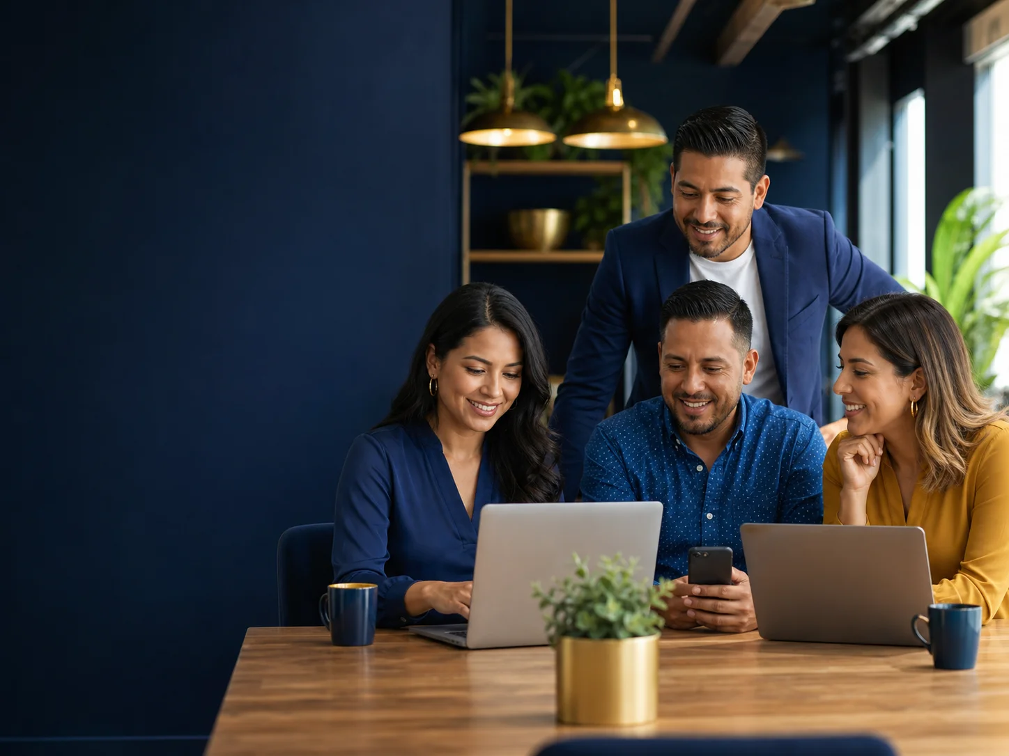 Imagen ilustrativa de emprendedores revisando un curso de negocios en línea
